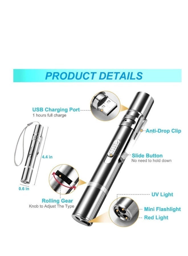 Let’s Pet Cat Laser Toy, Laser Pointer Interactive Toys for Indoor Cats Dogs, Red Dot Light Lazer Pointer, Long Range 3 Mode USB Rechargeable Pet Kitten Chase Exercise Toy, Small Laser Presentation Clicker Pen - Image 2