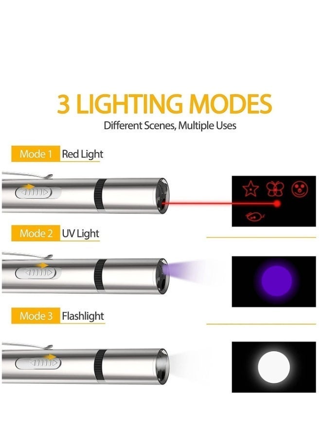 Let’s Pet Cat Laser Toy, Laser Pointer Interactive Toys for Indoor Cats Dogs, Red Dot Light Lazer Pointer, Long Range 3 Mode USB Rechargeable Pet Kitten Chase Exercise Toy, Small Laser Presentation Clicker Pen - Image 4
