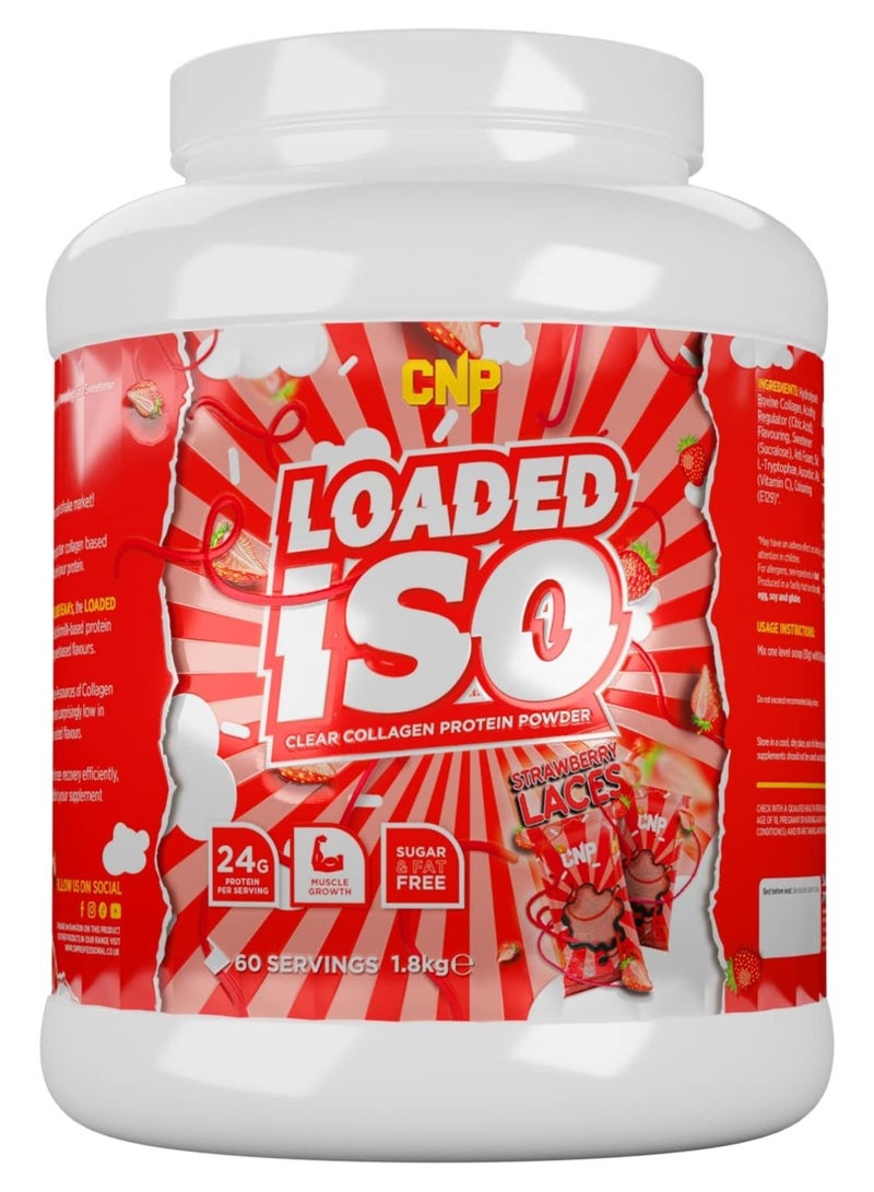 CNP Loaded ISO, Clear Collagen Protein Powder, 24g Protein, 1.8kg, 60 Servings, (Strawberry Laces) Gluten & Lactose Free, Premium Muscle Recovery & Growth | Sugar & Fat Free , High Protein - Image 1