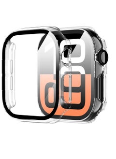 ماركة غير محددة Hard PC Case Compatible with Apple Watch Series 10 46mm with Tempered Glass Screen Protector, Full Coverage, Touch Sensitive, Ultra-Thin HD Bumper Protective Cover (Clear)  - Image 1