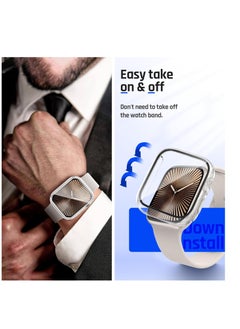 ماركة غير محددة Hard PC Case Compatible with Apple Watch Series 10 46mm with Tempered Glass Screen Protector, Full Coverage, Touch Sensitive, Ultra-Thin HD Bumper Protective Cover (Clear)  - Image 4