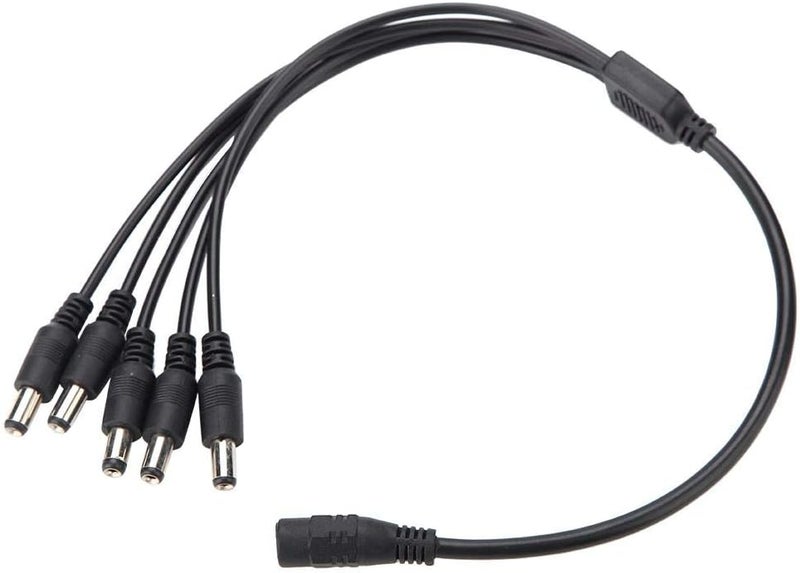 klarako Adapter Cable Splitter, for CCTV Security Surveillance Camera Power System and Led Strips Lighting Connection1 Female to 2/3/4/5 Male Splitter Adatper Cable Camcorder Power Cable(1 Female to 5) - Image 2