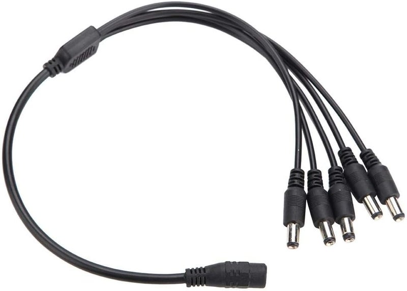 klarako Adapter Cable Splitter, for CCTV Security Surveillance Camera Power System and Led Strips Lighting Connection1 Female to 2/3/4/5 Male Splitter Adatper Cable Camcorder Power Cable(1 Female to 5) - Image 5