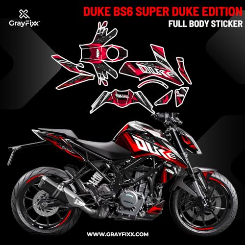 Grayfixx Super Duke Edition Full Body Sticker for Duke Bs6 125/250/390 | Made in Premium Gloss Vinyl with FPF (Fade Protection Film), Precut Sticker, Waterproof, Pack of 1-Self-Adhesive - Image 2