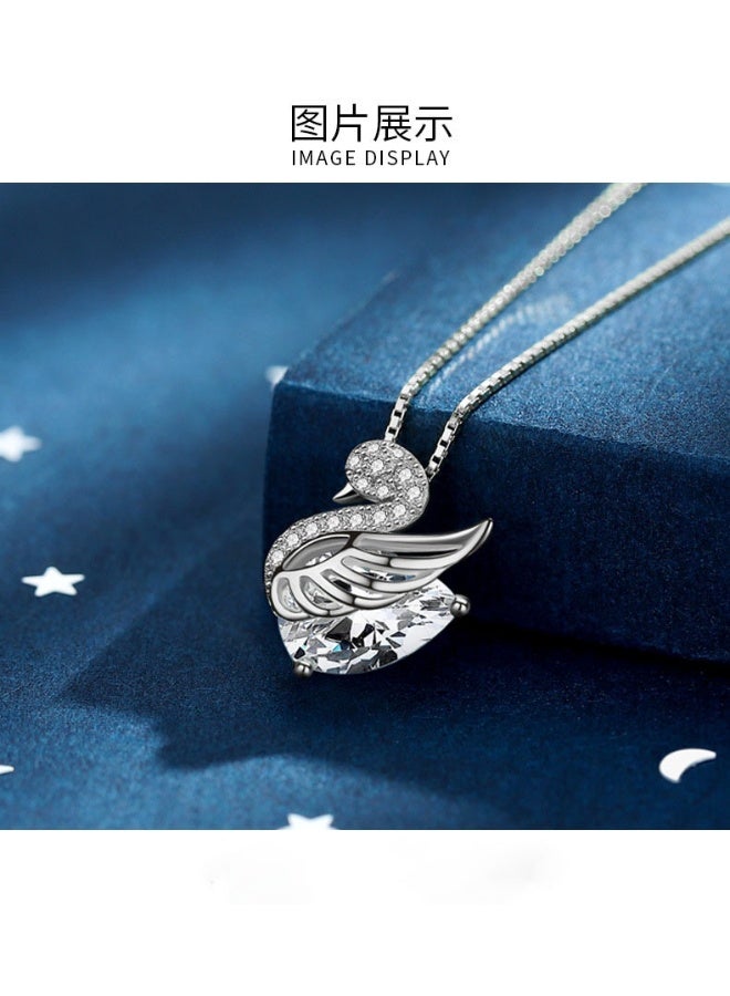 Elegant Swan- titanium steel crystal necklace, Women necklace，Valentine's Day birthday gift, suitable for Women girls - Image 2