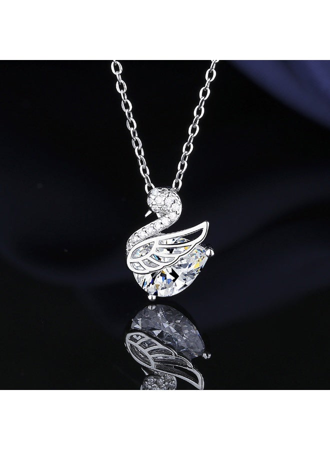 Elegant Swan- titanium steel crystal necklace, Women necklace，Valentine's Day birthday gift, suitable for Women girls - Image 1