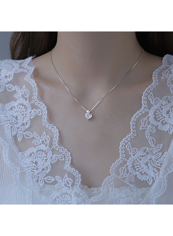 Elegant Swan- titanium steel crystal necklace, Women necklace，Valentine's Day birthday gift, suitable for Women girls - Image 4