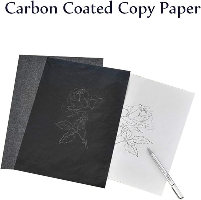 LUCKY OCEAN Graphite Transfer Paper, 50 Black Sheets for Drawing - Wax-Free, Erasable, Smudge-Free Carbon Paper  Blue - 50 sheets/pack - Image 2