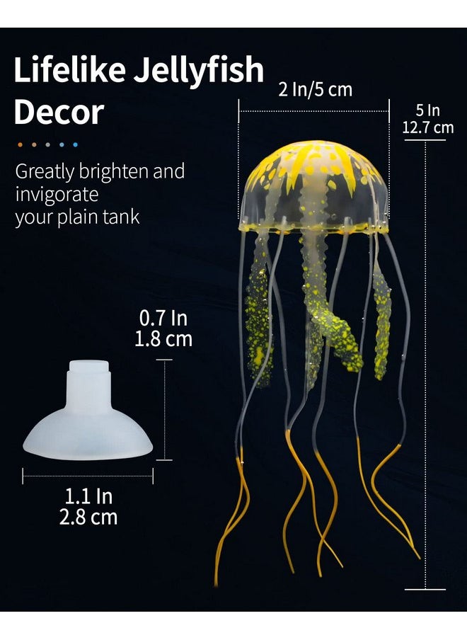Uniclife Uniclife 6 Pcs Glowing Jellyfish Ornament Decoration for Aquarium Fish Tank  - Image 4