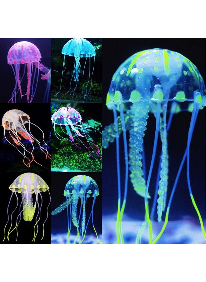 Uniclife Uniclife 6 Pcs Glowing Jellyfish Ornament Decoration for Aquarium Fish Tank  - Image 1