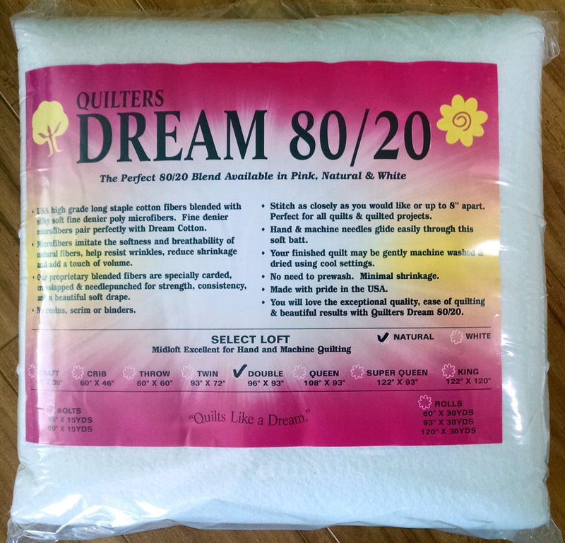Aodyow Quilters Dream 8020 Natural Select Loft Batting  Double Size 96X93