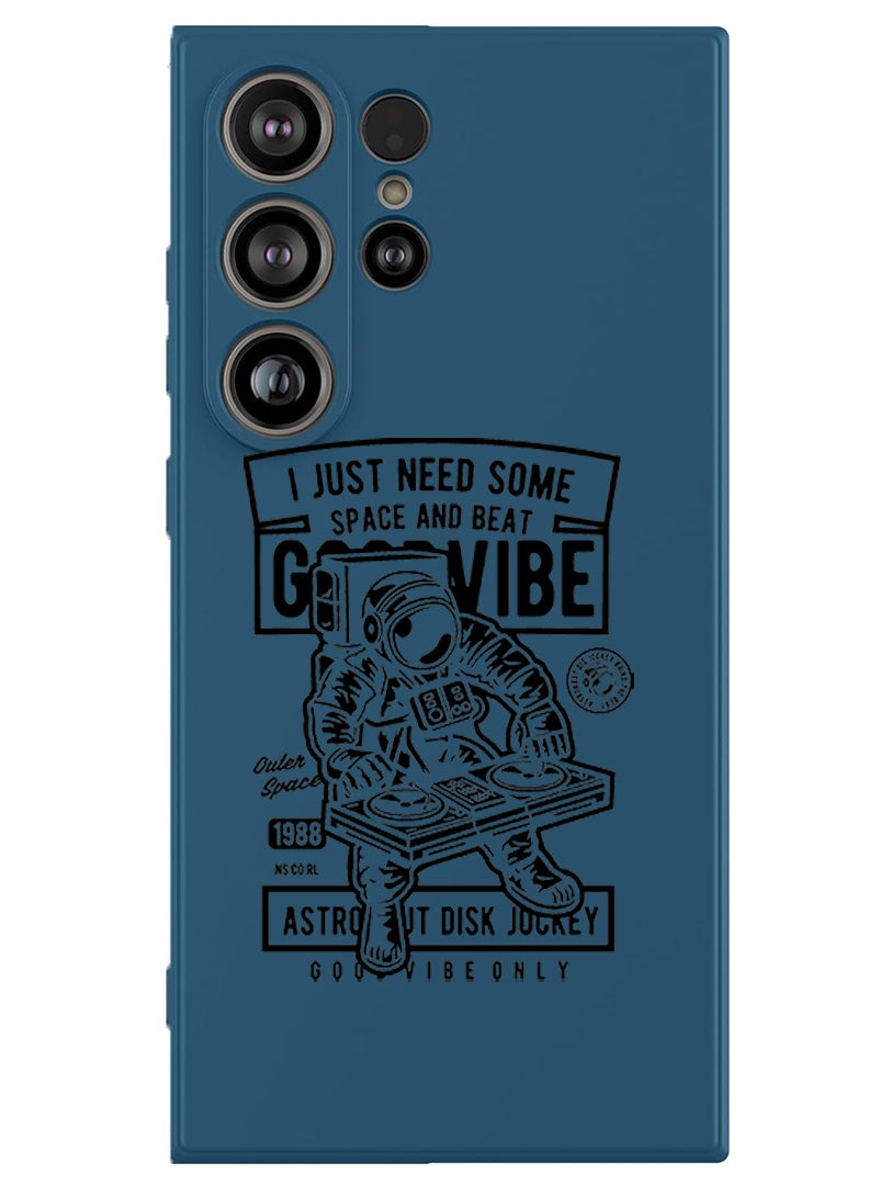 Theodor Protective Slim Fit Case Liquid Silicone Cover with Full Body Protection Anti-Scratch Shockproof Case For Samsung Galaxy S25 Ultra (Blue) - Good vibe - Image 1