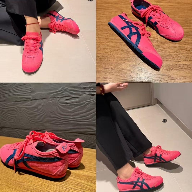أونيتسوكا تايجر جلد طبيعي من الطبقة الأولى أحذية Onitsuka Tiger T-Toe سلسلة Mexic66 كلاسيكية رجعية للأزواج - Image 4