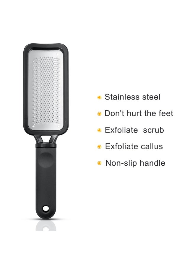 WISFOR Foot Scrubber Foot Files Callus Remover Black Heel Grater Dead Skin Remover Stainless Steel Heel Scraper for Cracked Heels  - Image 3