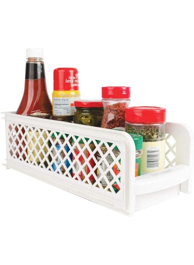 Under Sink Sliding Shelf Two Tier White Kitchen Tool Storage Organizer Pull Out Bathroom Multifunctional Storage  - Image 3