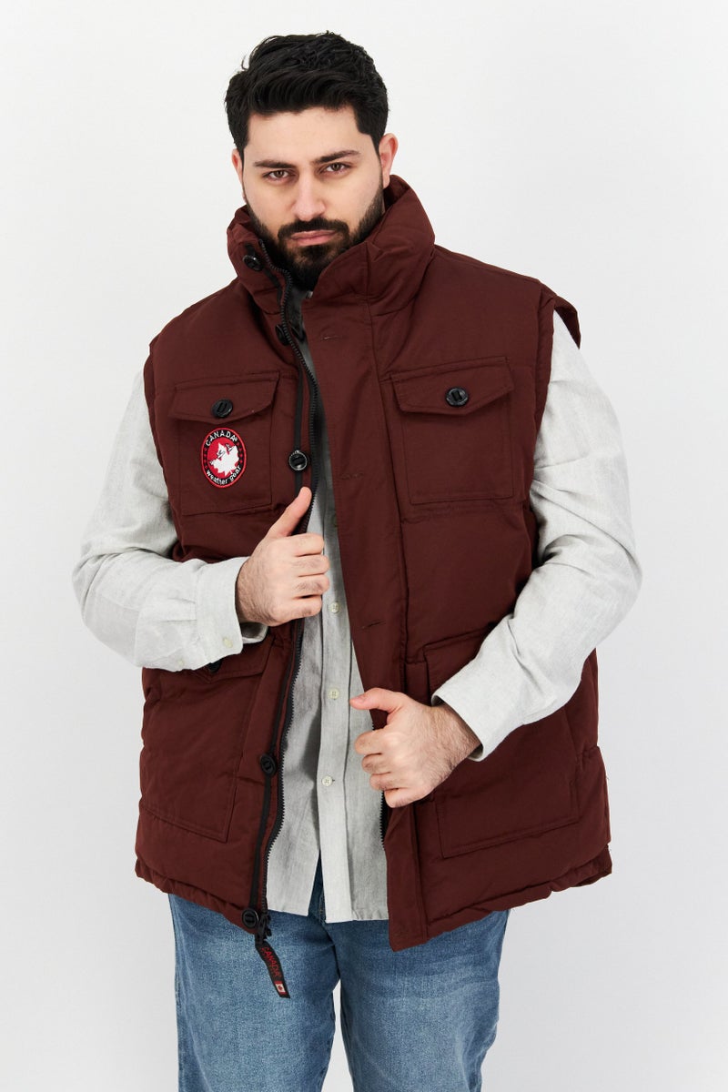 Canada Weather Gear سترة بلا أكمام للرجال، مارون - Image 1