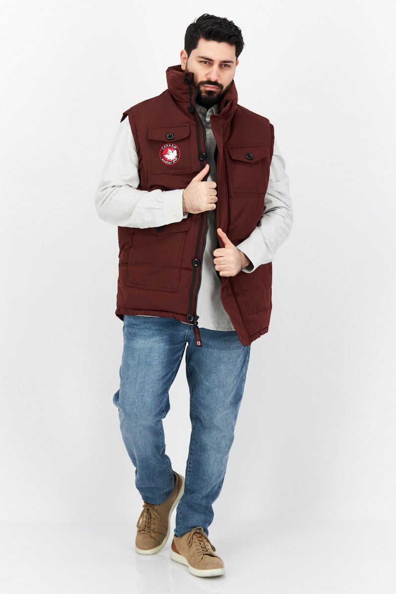 Canada Weather Gear سترة بلا أكمام للرجال، مارون - Image 2