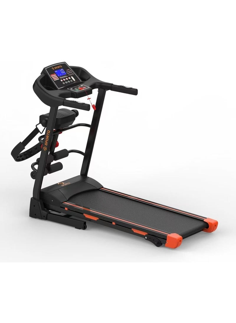 SportQ Foldable Treadmill DC Turbo 3HP 120KG Speed 1-12km/h LED Display Manual Incline 3 Levels Running Surface 42x120cm for Home - Image 1