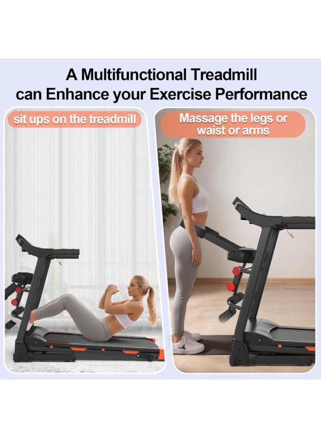 SportQ Foldable Treadmill DC Turbo 3HP 120KG Speed 1-12km/h LED Display Manual Incline 3 Levels Running Surface 42x120cm for Home - Image 4