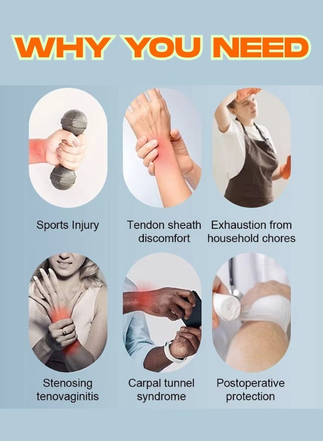 ZAFRA 2 Pack Wrist Brace Adjustable Wrist Support, Wrist Straps For Fitness Weightlifting, Tendonitis, Carpal Tunnel Arthritis, Highly Elastic Wrist Wraps For Relief Wrist - Image 2