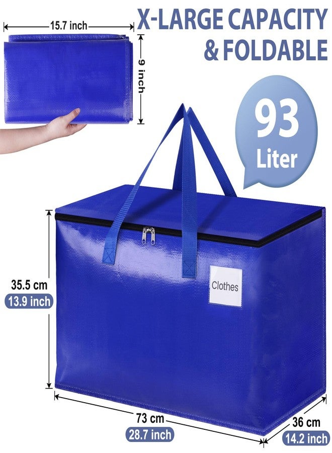 StorageRight Moving Bags-Heavy Duty Moving Boxes, Storage Totes with Zipper, Reinforced Handles and Tag Pocket-Collapsible Moving Supplies for moving, Storage and Travel 93L(Four Colors-4 Pack) - Image 2