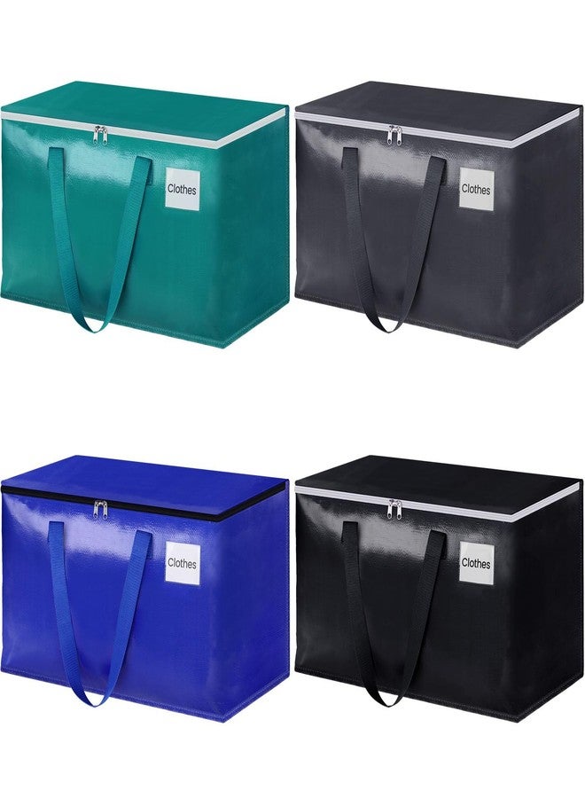 StorageRight Moving Bags-Heavy Duty Moving Boxes, Storage Totes with Zipper, Reinforced Handles and Tag Pocket-Collapsible Moving Supplies for moving, Storage and Travel 93L(Four Colors-4 Pack) - Image 1