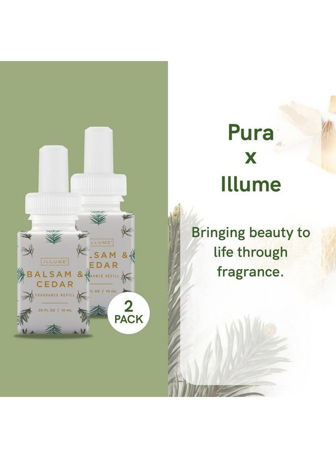 Pura And Illume Fragrance For Smart Home Air Diffusers Room Freshener Aromatherapy Scents For Bedrooms & Living Rooms Odor Eliminator 2 Pack Balsam & Cedar - Image 2