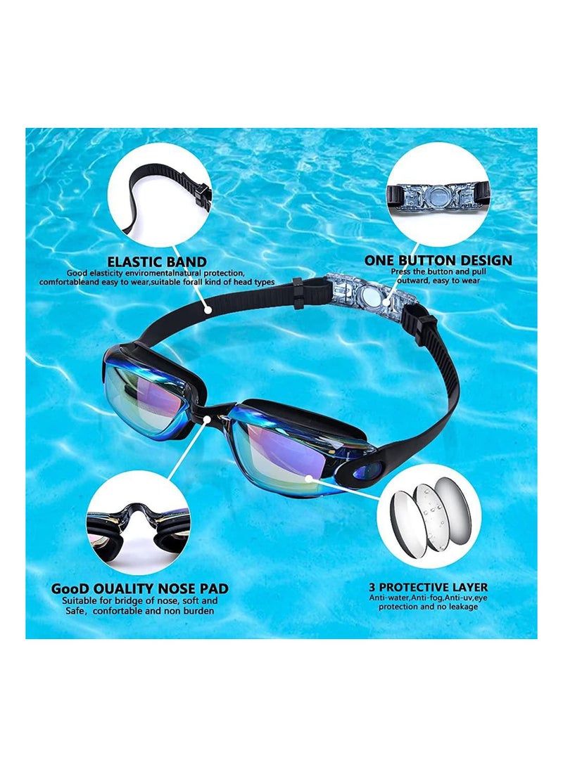 KASTWAVE Leak-proof, Waterproof, Anti-fog, Anti-ultraviolet Swimming, Crystal Transparent Swimming Goggles, Mirrored Soft Silicone Nose, Suitable for Adult Men and Women - Image 2