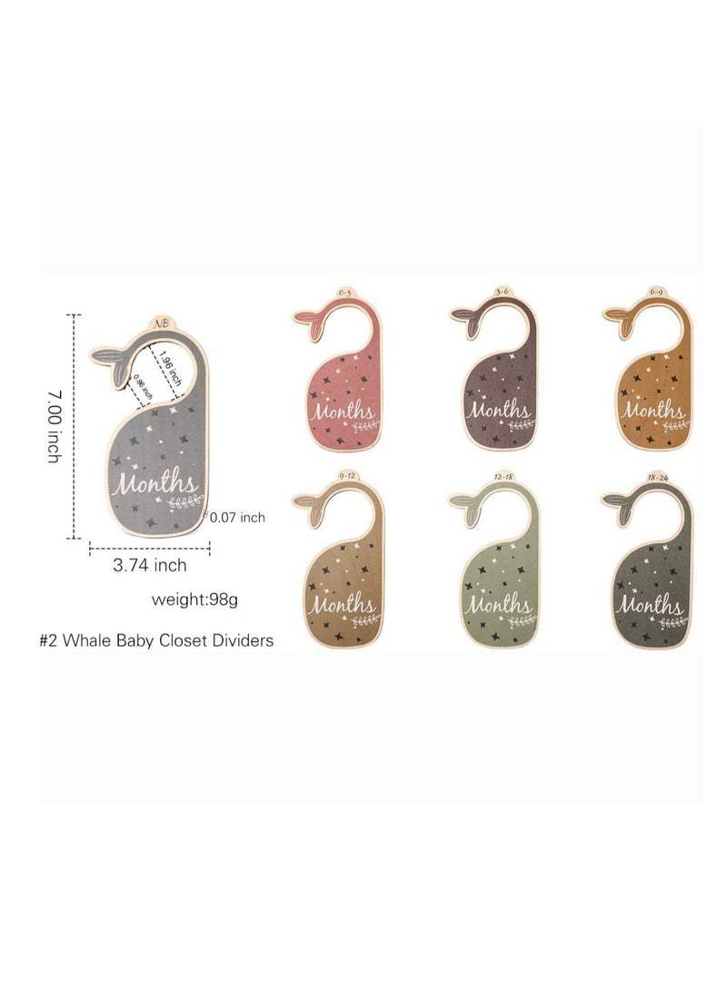 SYOSI Baby Closet Dividers for Clothes Organizer -Beautiful Wooden Double-Sided Baby Clothes Size Hanger Organizers for Newborn to 24 Months for Nursery Decor - Image 5