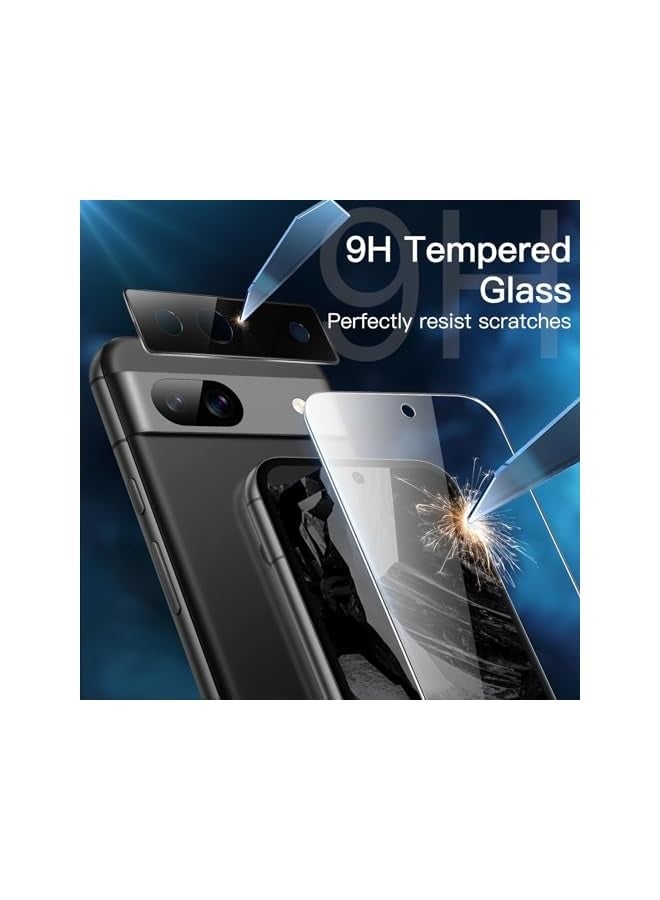 Jetech Screen Protector for Google Pixel 8a 6.1-Inch with Camera Lens Protector, Easy Installation Tool, Fingerprint Compatible, Tempered Glass Film, HD Clear, 2-Pack Each - Image 3