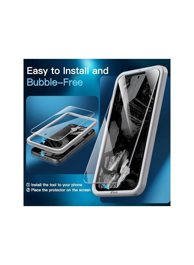 Jetech Screen Protector for Google Pixel 8a 6.1-Inch with Camera Lens Protector, Easy Installation Tool, Fingerprint Compatible, Tempered Glass Film, HD Clear, 2-Pack Each - Image 4