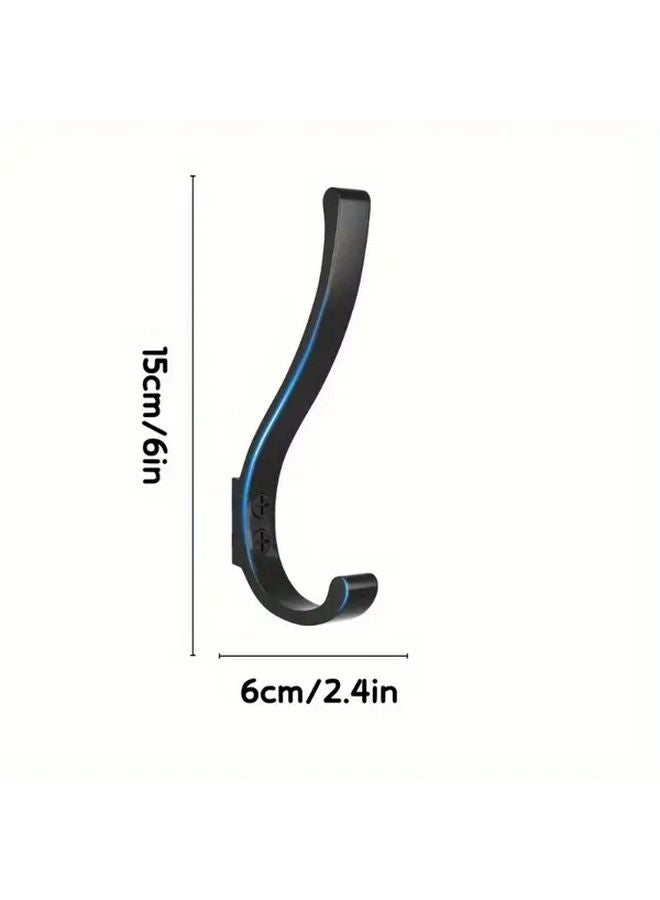 4Pcs Black Heavy Duty Aluminum Wall Hooks Space Saving Organizer Indoor Outdoor - Image 4