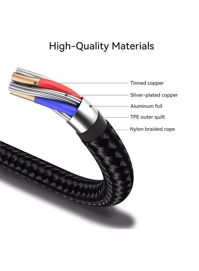Lightning to 3.5mm AUX Audio Cable 1M – Braided Aluminum Alloy Cord, Plug & Play Car Stereo Adapter, Tangle-Proof, Durable Bend-Resistant Wire for iPhone, iPad, iPod, Speakers, and Headphones IM-219 - Image 2