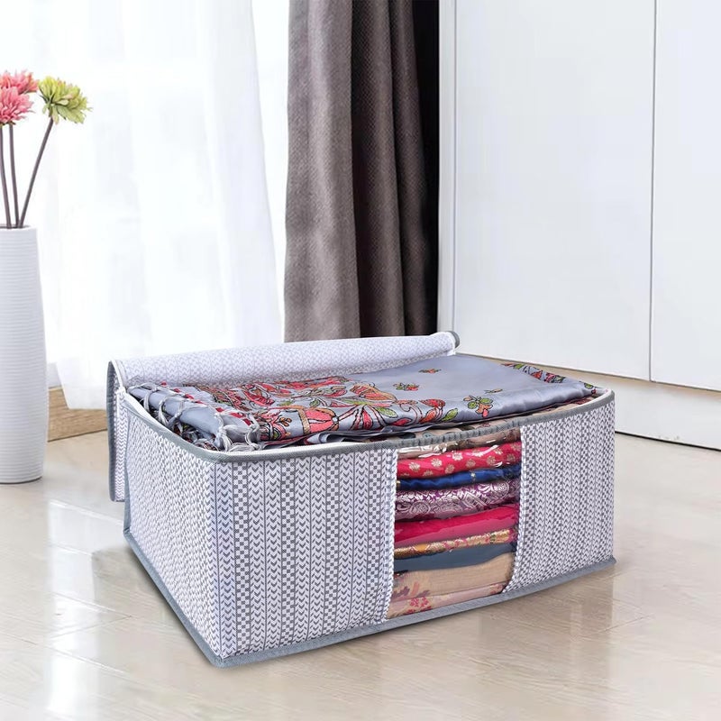 Shaping Fabric Non-Woven Garment Cover with Transparent Window and Double Metal Zipper - Pack of 9 for Dustproof Storage of Sarees, Suits, Jackets, and Shirts - Image 3