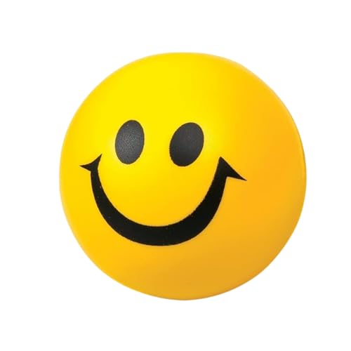 Magrido Stress Reliever Smiley Face Ball – Pack of 2 | Soft Squeeze Foam Balls for Kids & Adults | Hand Exercise, Anxiety & Therapy Toy for Baby Boys, Girls & Office Use (Yellow) - Image 1