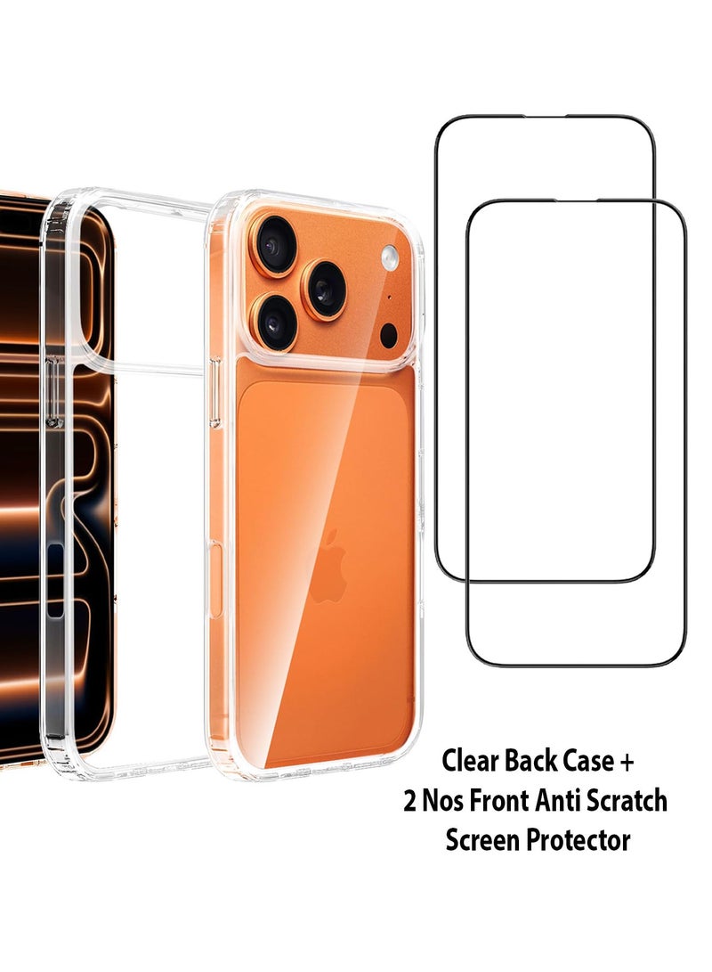 Zolo غطاء واقي شفاف و 2 قطعة زجاج مقسى 9D واقي شاشة فائق الشفافية لآيفون 17 برو ماكس - Image 1