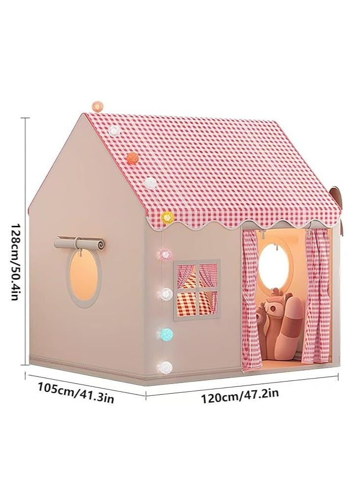 Raxoom Large Kids Tent House Indoor Outdoor,Toddler Play Tent With Birthday Party Decoration,Play house for Baby Princess Castle Tent, Kids Indoor Room Toys for Girls Boys Age 3,4,5,6-10 Years Old (pink) - Image 1