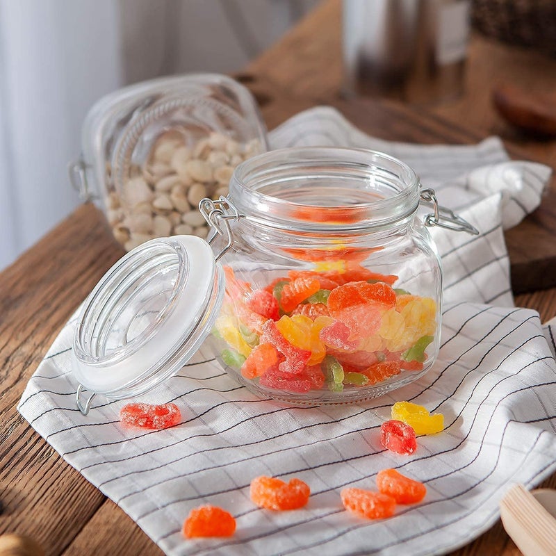 HEYOL Airtight Glass Kitchen Canisters with Glass Lid Mason Jars for Food Storage Organization and Canning SET OF 1 500 ml - Image 2