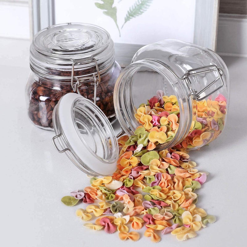 HEYOL Airtight Glass Kitchen Canisters with Glass Lid Mason Jars for Food Storage Organization and Canning SET OF 1 500 ml - Image 5