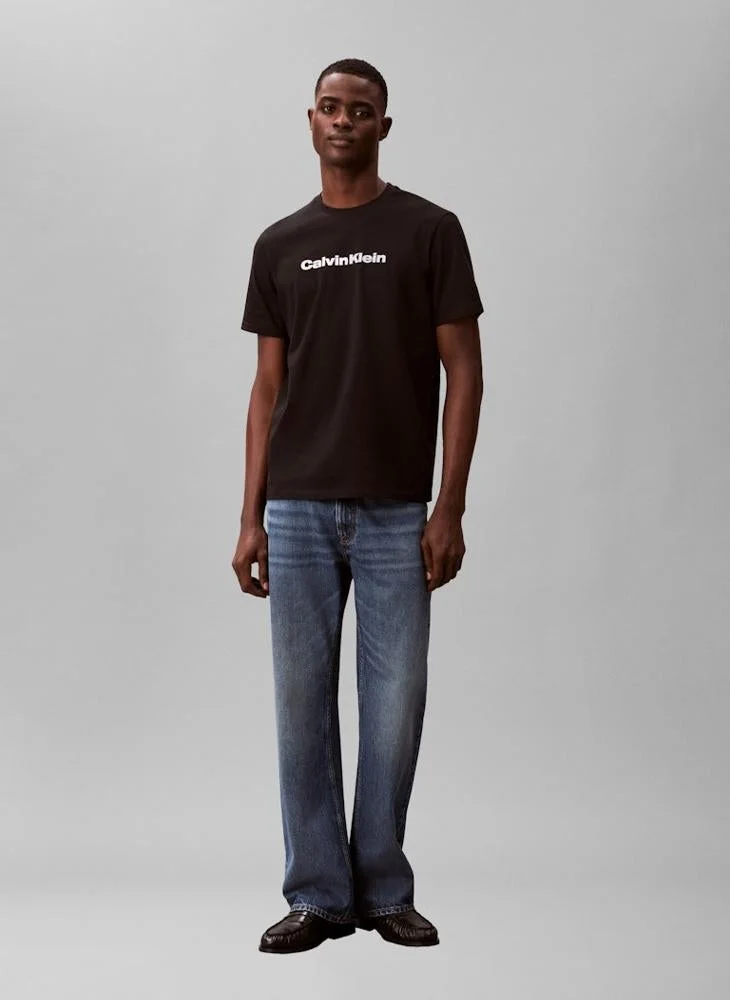 Calvin Klein Jeans  Linear Logo Crew Neck T-Shirt for Men | Best Price UAE