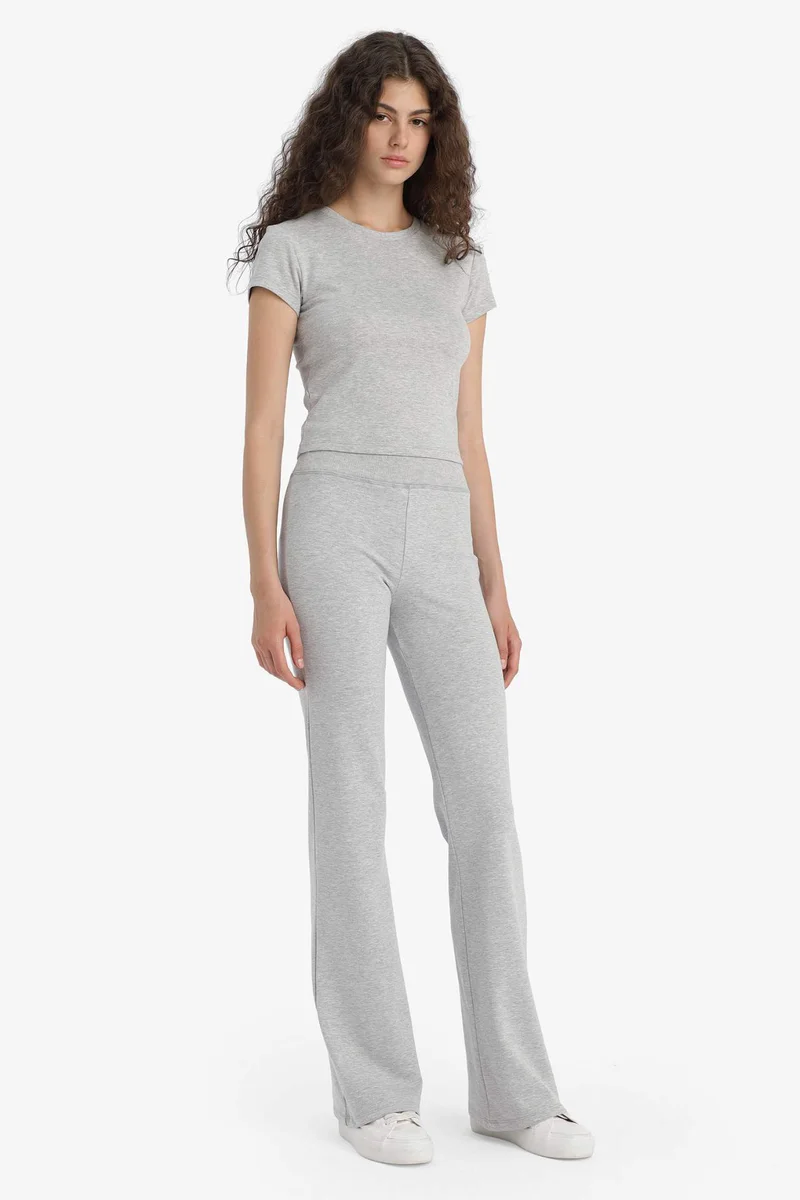 Defacto Fitted Ribbed T-Shirt Leggings 2 Piece Set