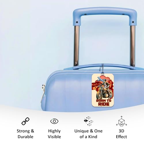 Ultra 3D Lenticular Luggage/Bag/Travel Id Label Tags For Suitcase & School Bags | Set Of 4 | Air Balloon + Ride + Let's Go Cat + Time To Travel Theme, 4 Labels - Image 5