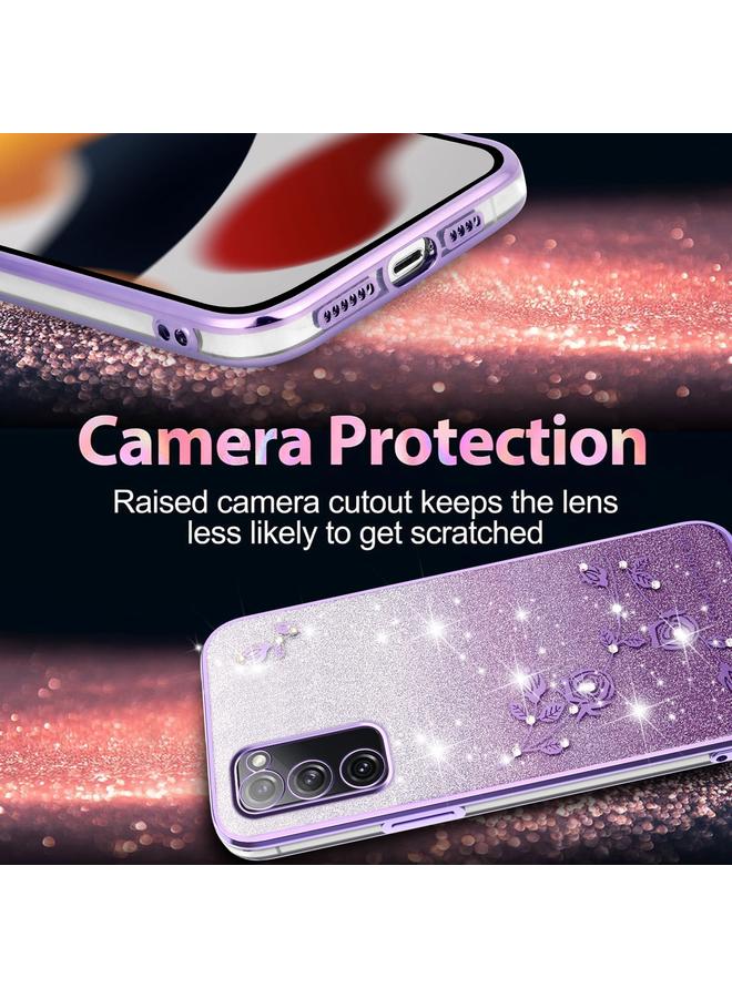 إيروريكس جراب هاتف شامل لهاتف Samsung Galaxy S20 FE بتصميم زهور لامعة متدرجة - Image 5