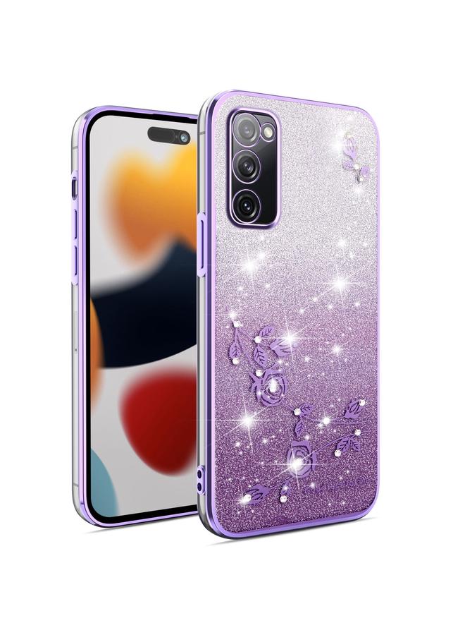 إيروريكس جراب هاتف شامل لهاتف Samsung Galaxy S20 FE بتصميم زهور لامعة متدرجة - Image 1