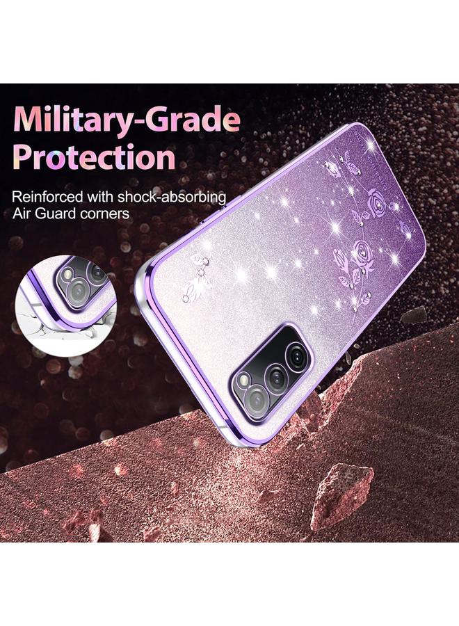 إيروريكس جراب هاتف شامل لهاتف Samsung Galaxy S20 FE بتصميم زهور لامعة متدرجة - Image 4