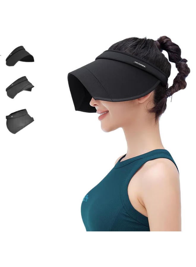 Vvc Sun Hat Women'S Foldable Summer Uv Protection Cap Outdoor Cycling Sunshade Hat Galaxy Grey One Size - Image 2