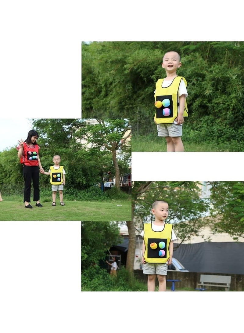 Dodgeball Game Set, 2 Sticky Target Vests with 10 Cotton Balls(Random Color) Throwing Target Game Parent-Child Interaction Playground Games Toy for Indoor Outdoor - Image 5
