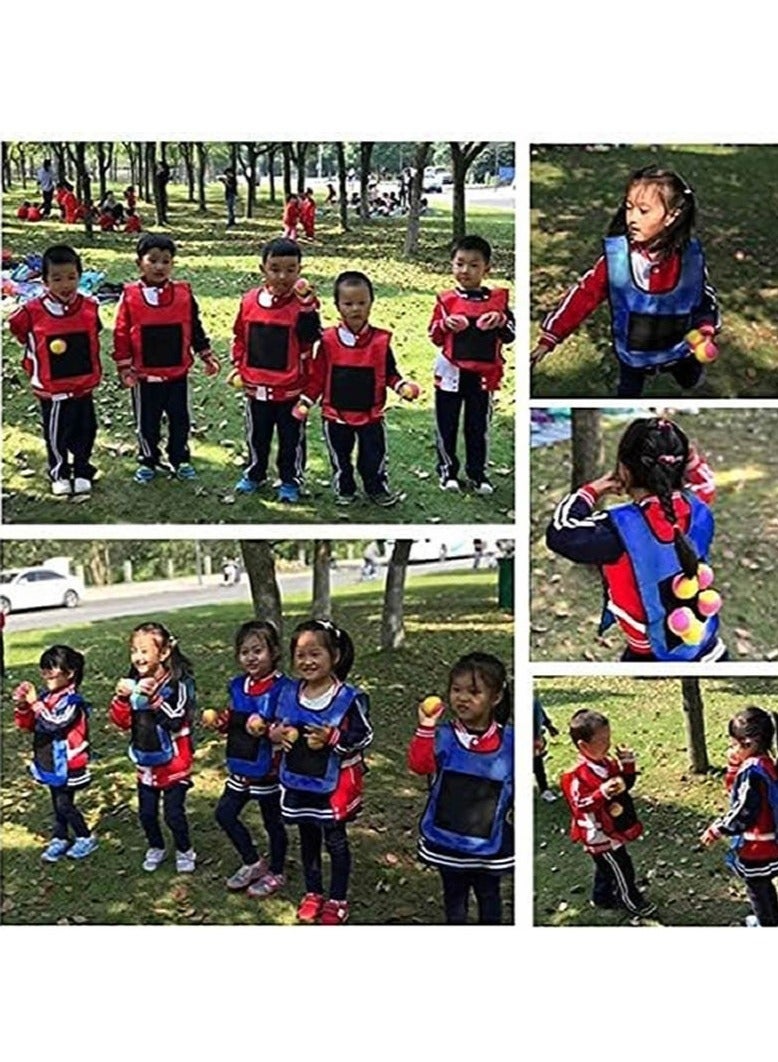 Dodgeball Game Set, 2 Sticky Target Vests with 10 Cotton Balls(Random Color) Throwing Target Game Parent-Child Interaction Playground Games Toy for Indoor Outdoor - Image 4