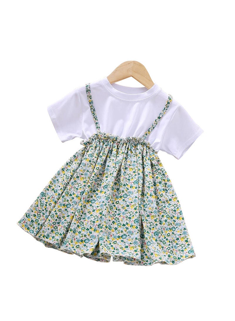 Kidle Baby Girl Cotton Breathable And Comfortable Floral Skirt Suit  - Image 1