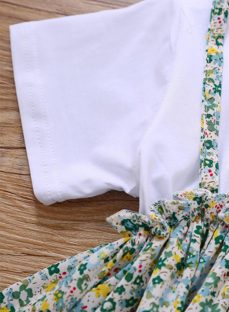 Kidle Baby Girl Cotton Breathable And Comfortable Floral Skirt Suit  - Image 3
